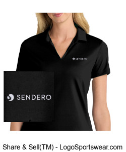 Nike Ladies Dri-FIT Micro Pique 2.0 Polo - Standard Logo, Black Design Zoom